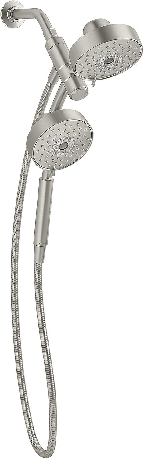 Purist Brushed Nickel 2-in-1 Shower Kit with Rotating Rail