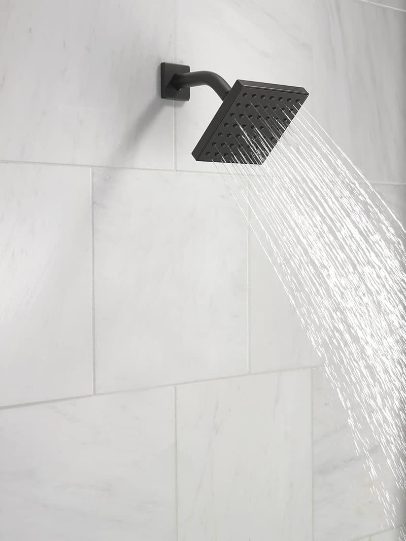 Delta Modern Black Square Shower Head - High Pressure 1.75 GPM
