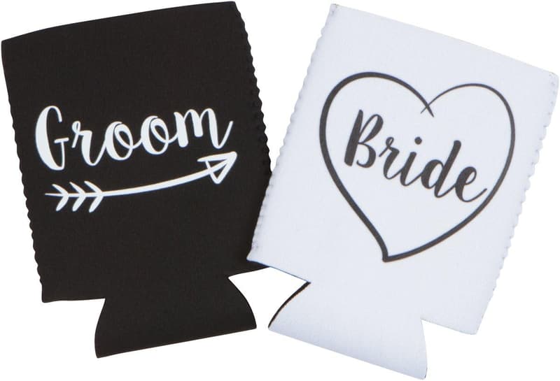 Engagement Gift: Bride & Groom Novelty Can Cooler Set