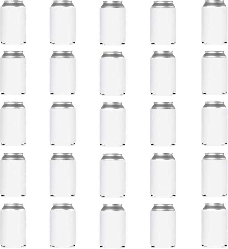 50 Pack Insulated Beer Can Sleeves - Reusable Cooler for Events