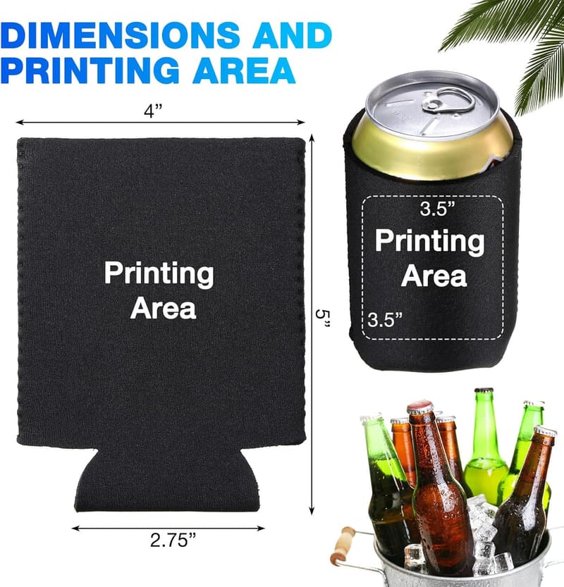 Collapsible Neoprene Can Cooler Sleeves - 60 Pack for Events