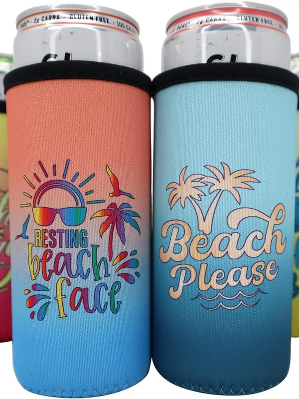 Funny Beach Can Coolers - 12oz Insulated Sleeves for Women