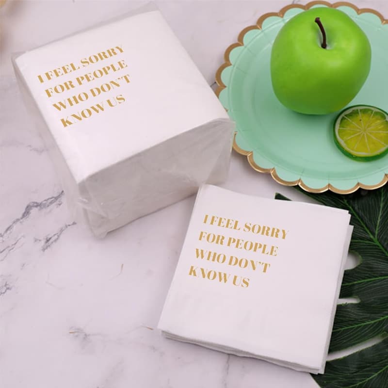 Funny Quotes Disposable Cocktail Napkins - 100 Pcs