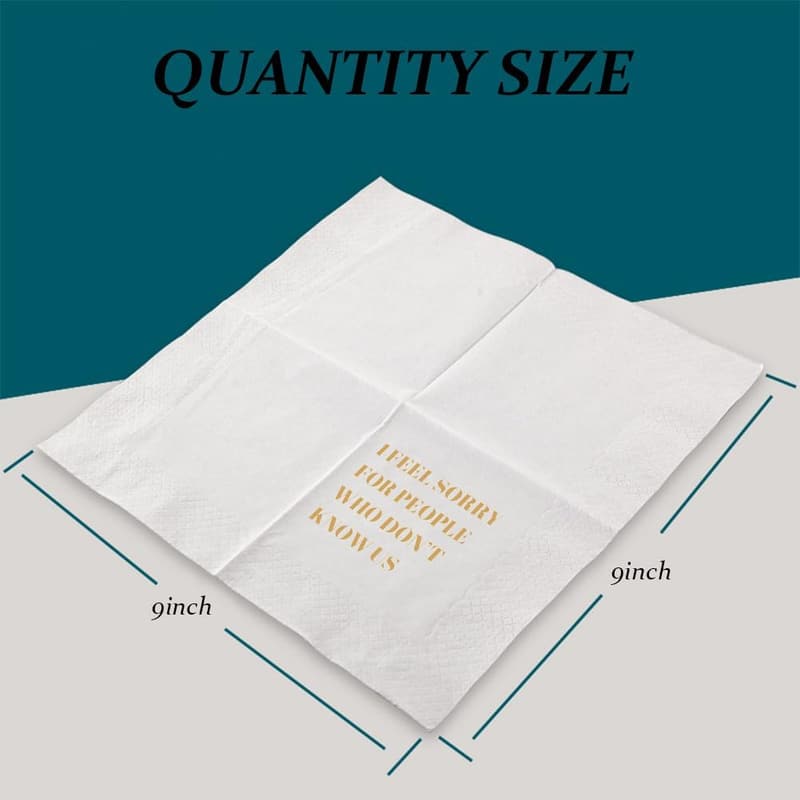 Funny Quotes Disposable Cocktail Napkins - 100 Pcs