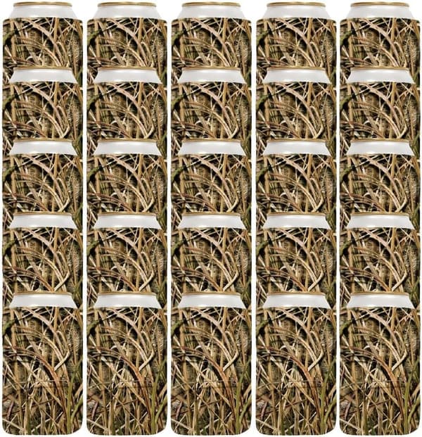 Blank Beer Can Cooler Sleeves - Grass Camo (25 Units)