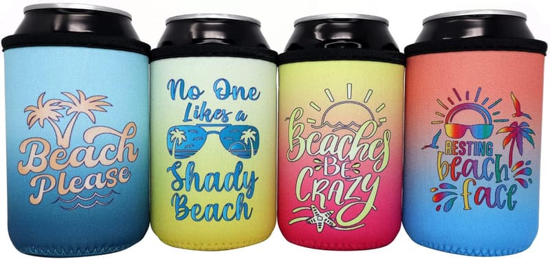 Beach Theme Insulated Can Coolers - 12oz Gifts for Women