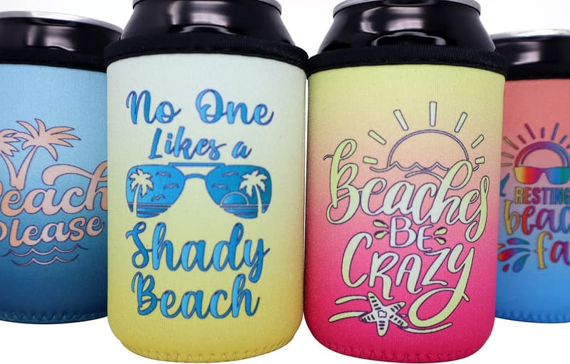 Beach Theme Insulated Can Coolers - 12oz Gifts for Women