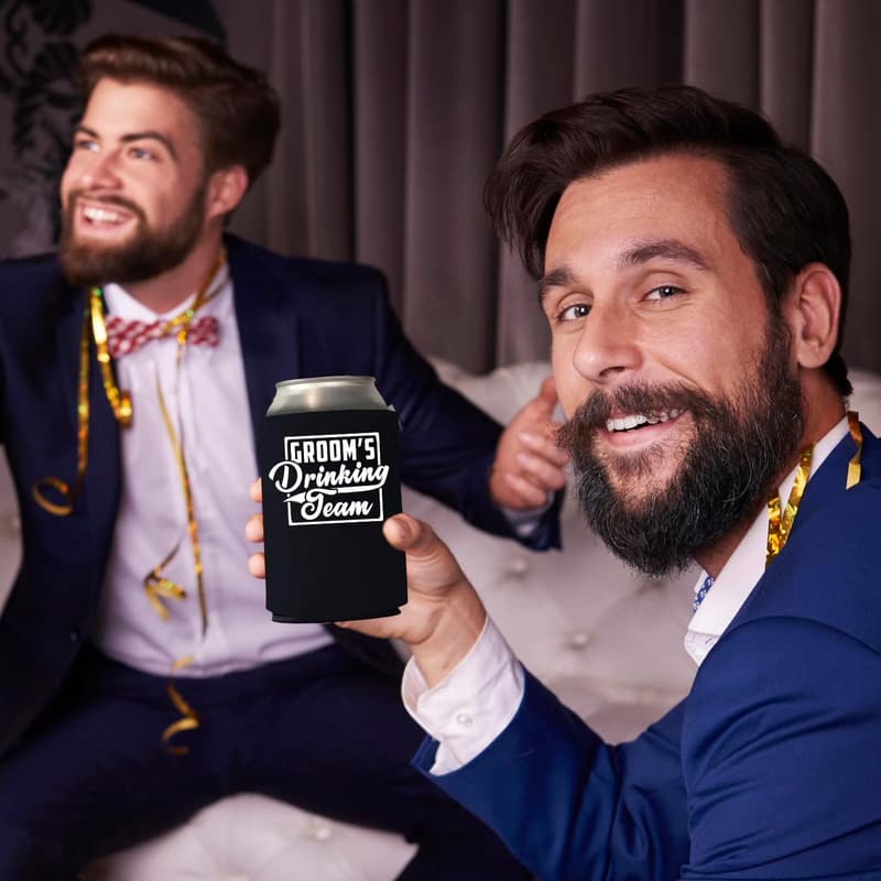 Groom's Drinking Team Can Coolie - Wedding Favor for Groomsmen