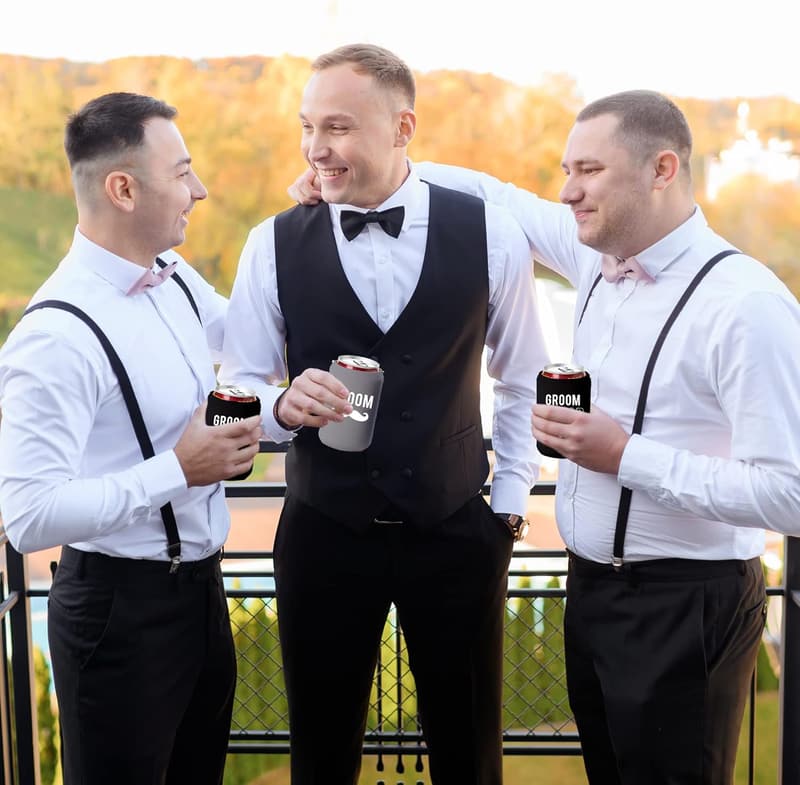 Groom Squad Can Coolers - Set of 12 Bachelor Party Favors