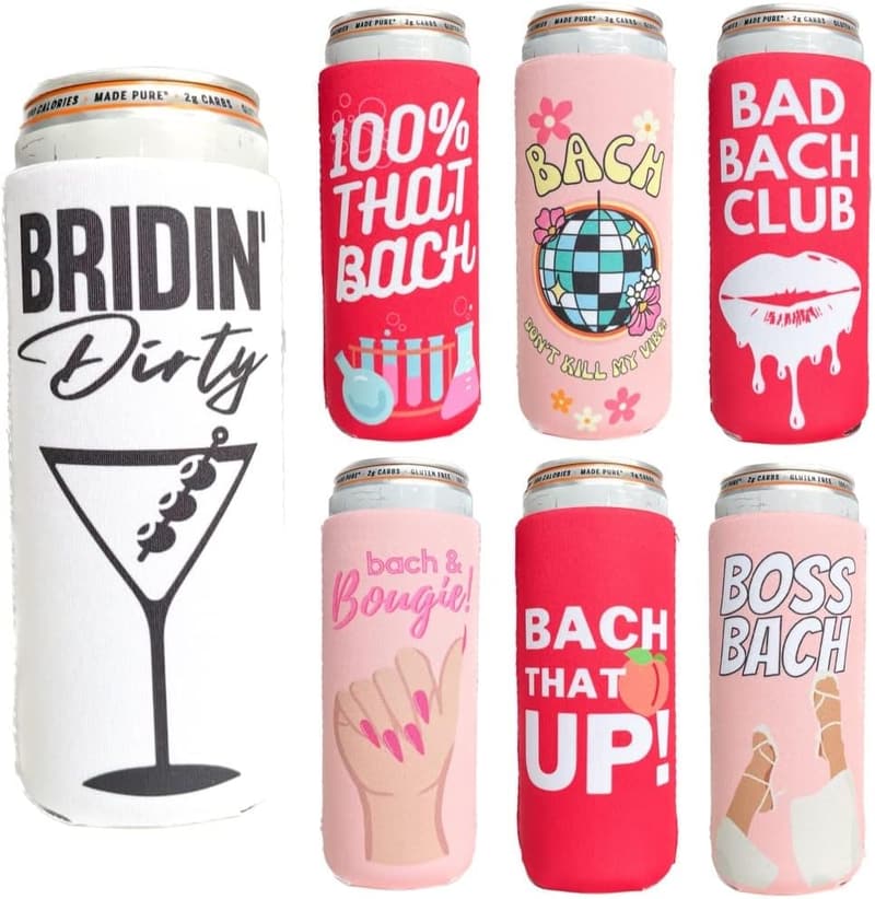Bachelorette Party Neoprene Coozies - 7 Pack for Celebrations