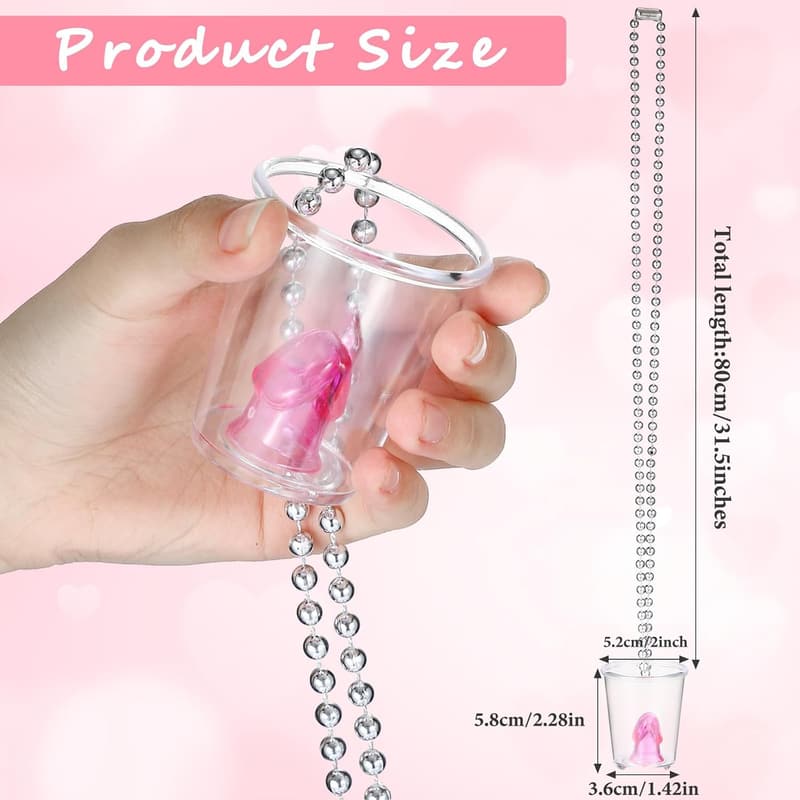 Bachelorette Party Shot Glasses with Bride Necklace Set
