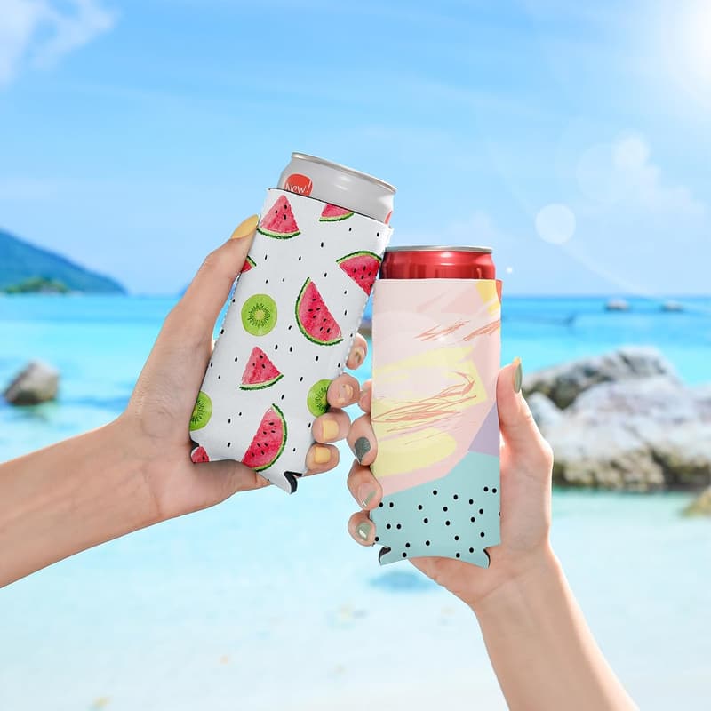 Insulated Slim Can Cooler Sleeves - 12 Pack for Parties