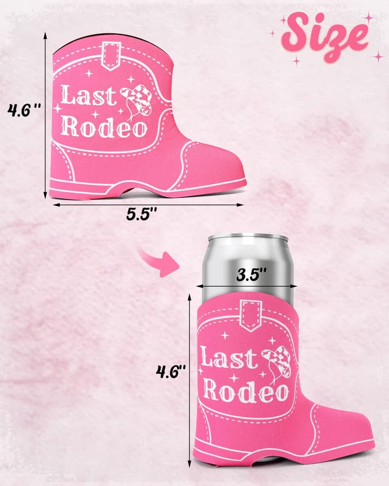 Bachelorette Party Cowgirl Boots Can Coolers - 12PCS Neoprene Insulators
