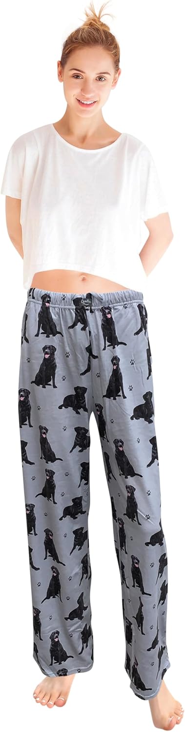 Black Lab Pajama Bottoms - Soft Cotton Blend for Dog Lovers