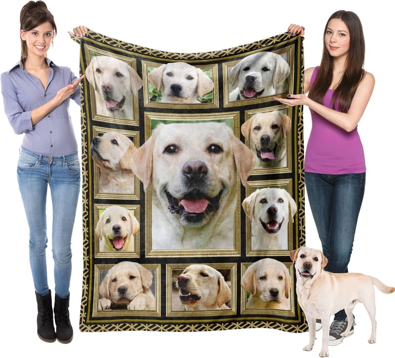 Labrador Retriever Plush Blanket - Super Soft Dog Throw for Kids