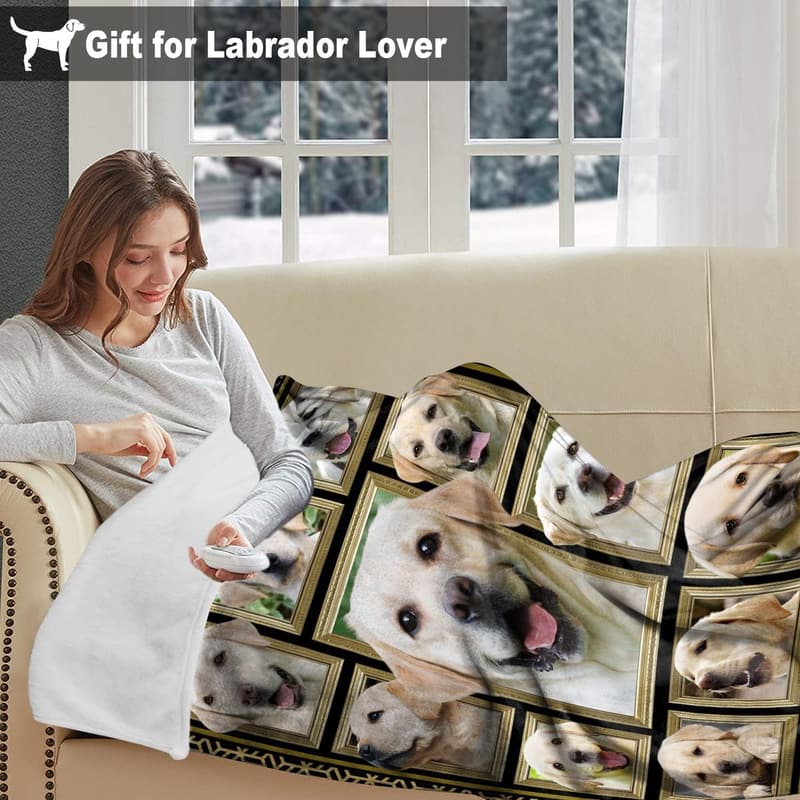Labrador Retriever Plush Blanket - Super Soft Dog Throw for Kids