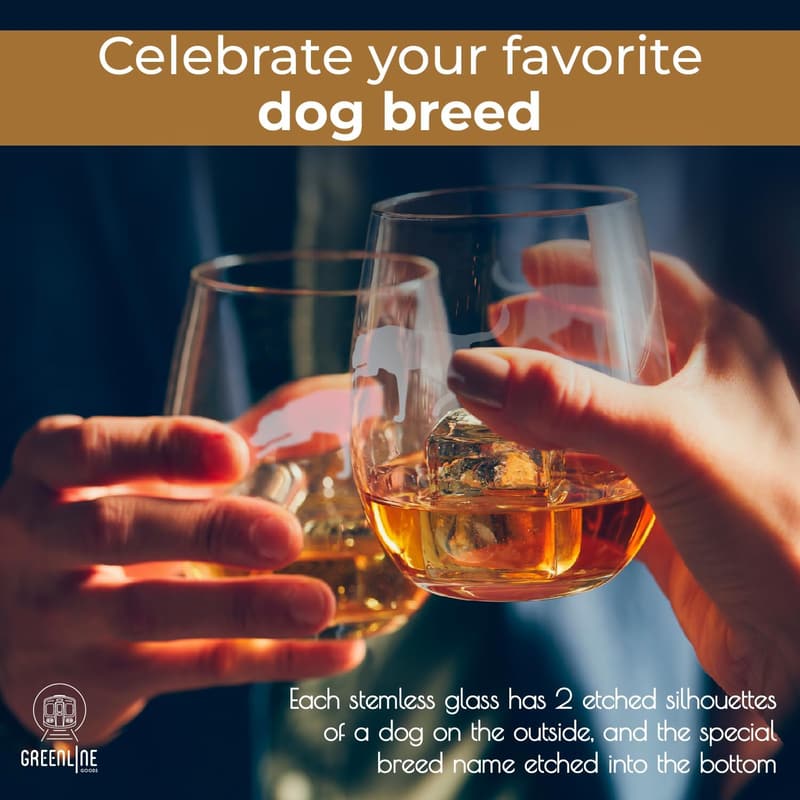Labrador Retriever Hand Etched Stemless Wine Glass