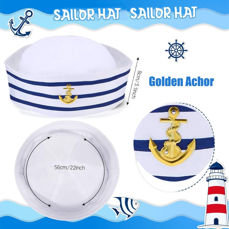 Sailor Costume Set: Yacht Captain Hat & Accessories for Parties