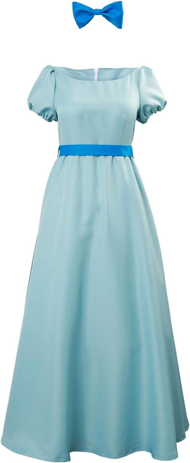 Summer Cosplay Dress for Women with Belt & Bow Headwear