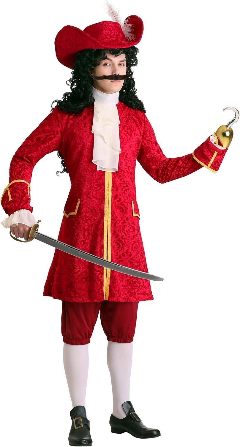 Plus Size Men's Pirate Costume with Jacket, Cravat, and Hat