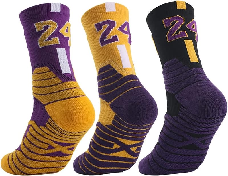 Compression Athletic Basketball Socks for Adults & Youth (3 Pairs)