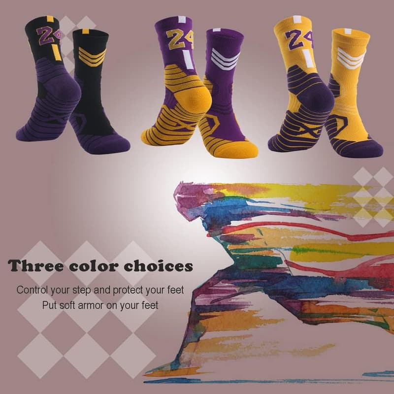 Compression Athletic Basketball Socks for Adults & Youth (3 Pairs)