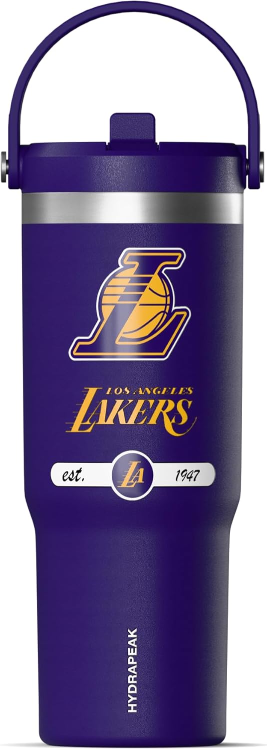 Los Angeles Lakers 32 oz Stainless Steel Tumbler with Straw