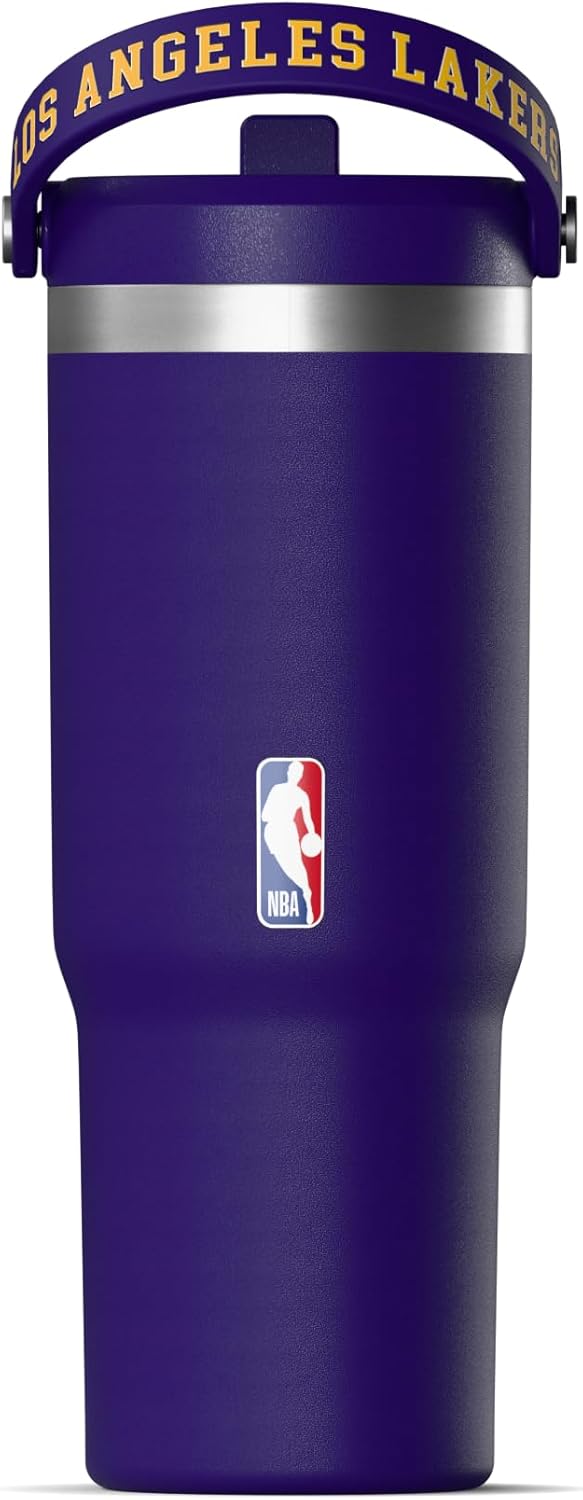 Los Angeles Lakers 32 oz Stainless Steel Tumbler with Straw