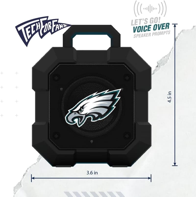 NFL Shockbox LED Bluetooth Speaker - Water-Resistant, 5+ Hours Playtime