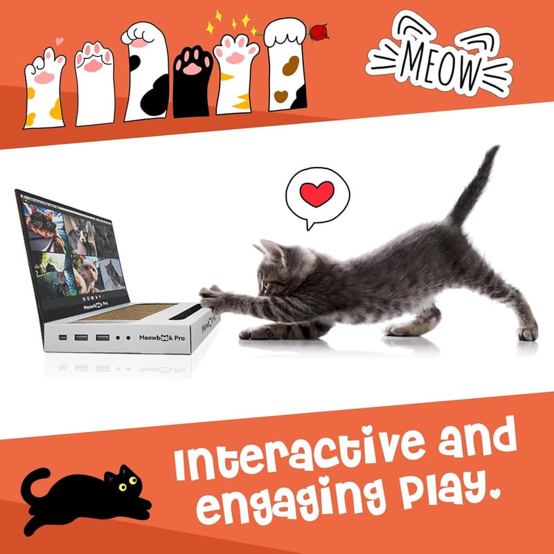 Interactive 3-in-1 Cat Scratcher Toy with Jingle Ball
