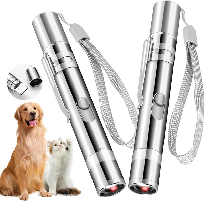 Rechargeable Interactive Cat Toy Pointer - 2 Pack with 5 Patterns