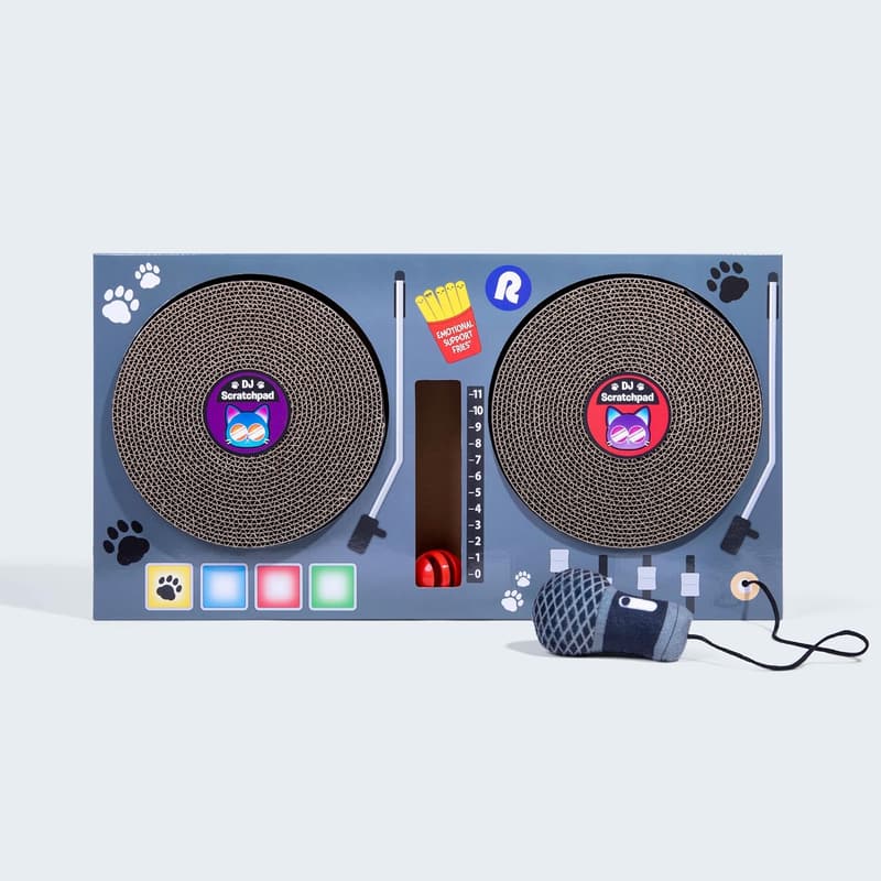 Cat Scratchpad with 2 Scratch Wheels and Plush Microphone