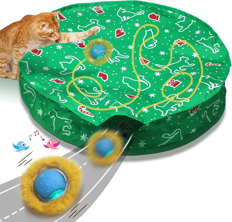 Chirping Cat Toy Ball - Interactive Motion-Activated Fun