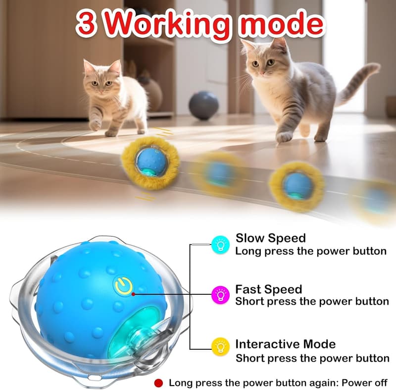 Chirping Cat Toy Ball - Interactive Motion-Activated Fun