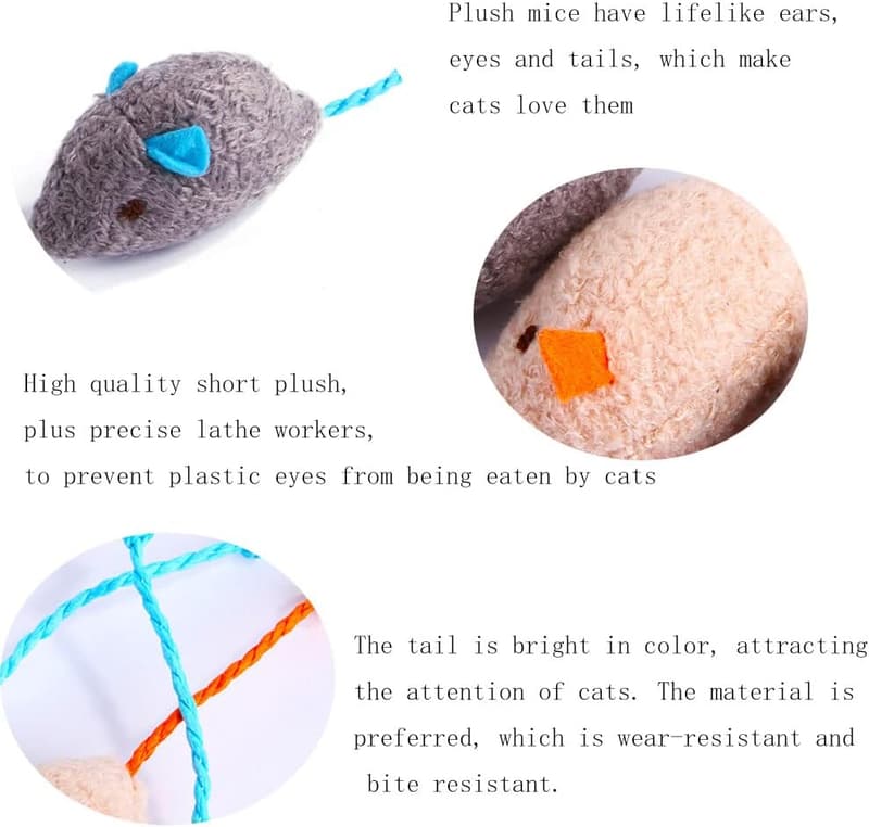 Interactive Plush Mouse Cat Toys - Set of 3