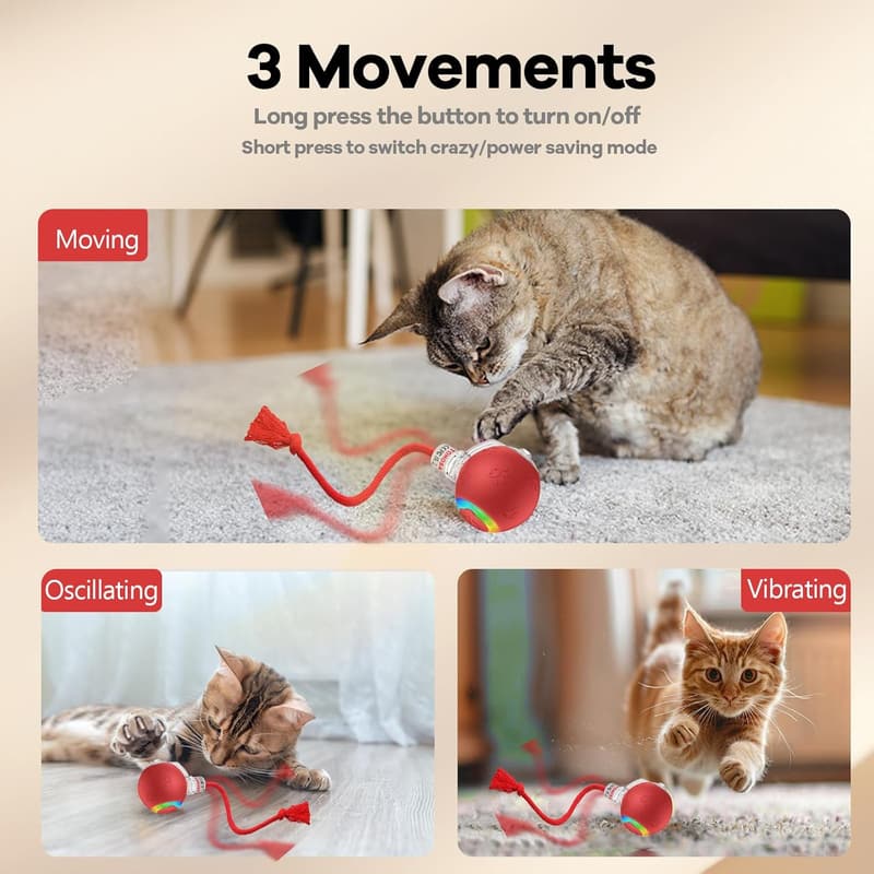 Motion-Activated Interactive Cat Toy with RGB Lighting