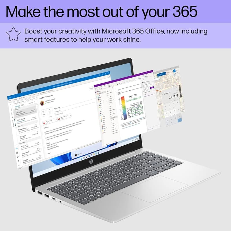 HP 14 FHD Laptop, Intel Quad-Core, 16GB RAM, 1TB SSD, Win 11
