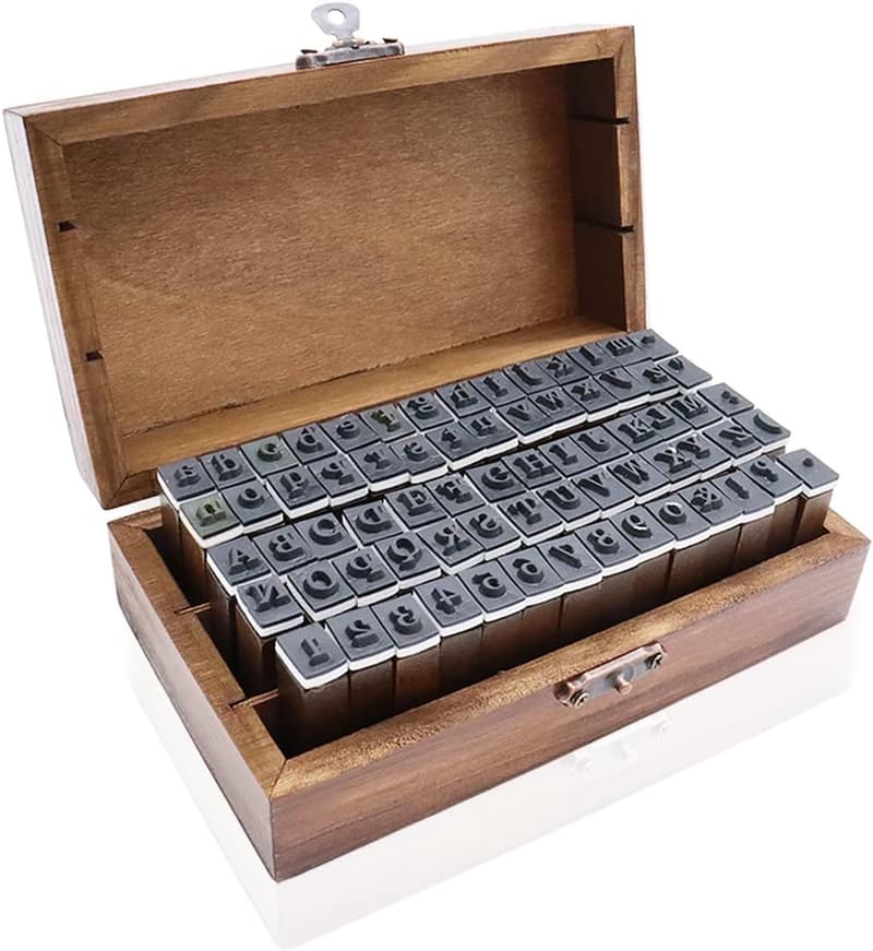 DIY Wooden Rubber Alphabet Letter and Number Stamps Set