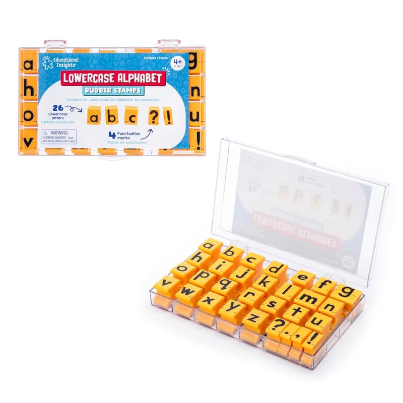 Lowercase Alphabet Rubber Stamps Set for Kids - Educational Tool