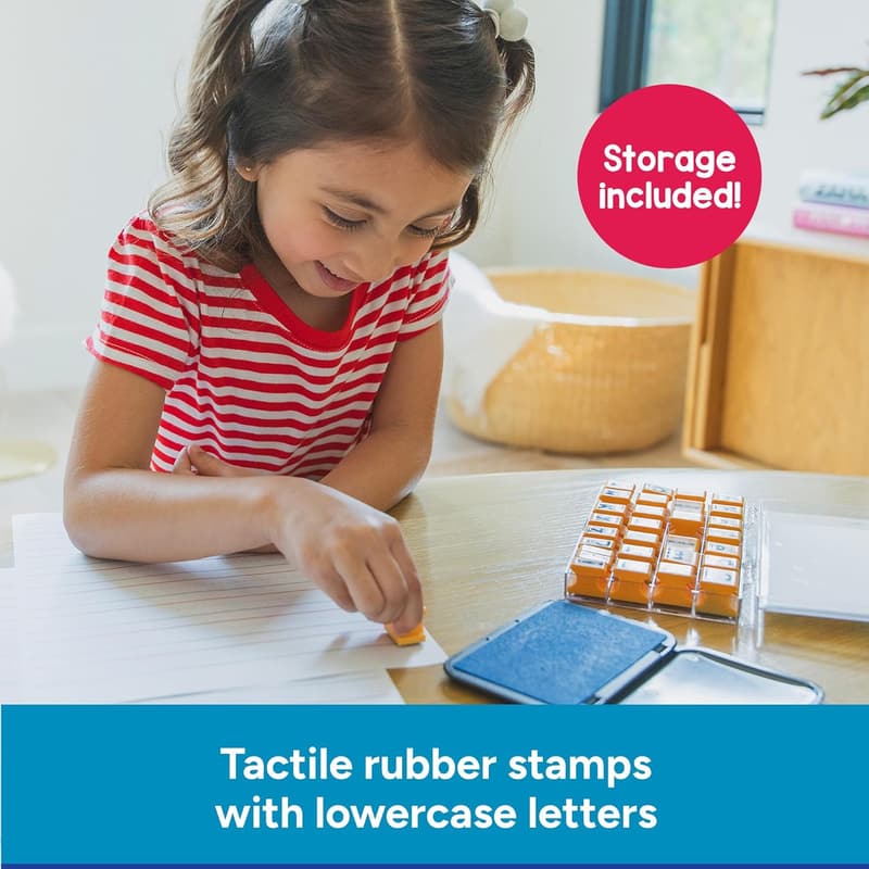 Lowercase Alphabet Rubber Stamps Set for Kids - Educational Tool