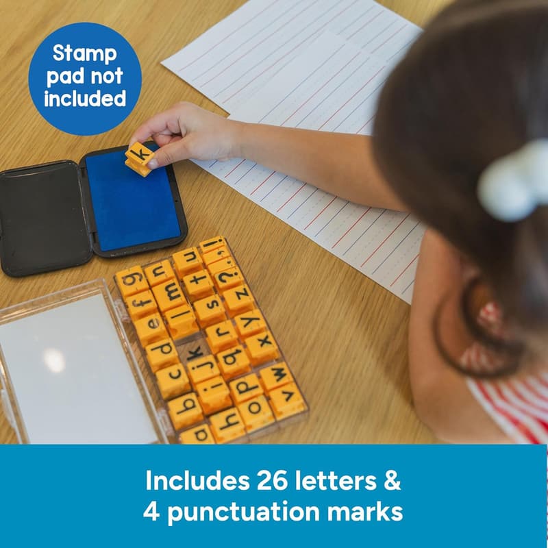 Lowercase Alphabet Rubber Stamps Set for Kids - Educational Tool