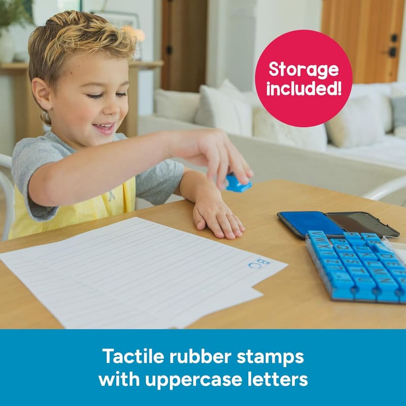 Uppercase Alphabet Rubber Stamps Set - 26 Letters & 4 Punctuation Marks for Kids
