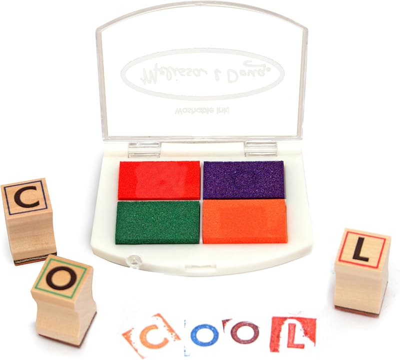 Melissa & Doug Wooden Alphabet Stamp Set for Preschoolers