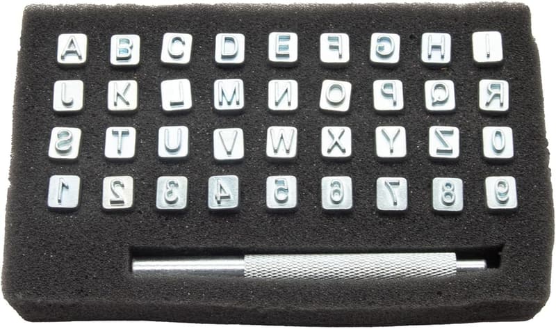 Alphabet and Number Stamp Set for Leather Crafting
