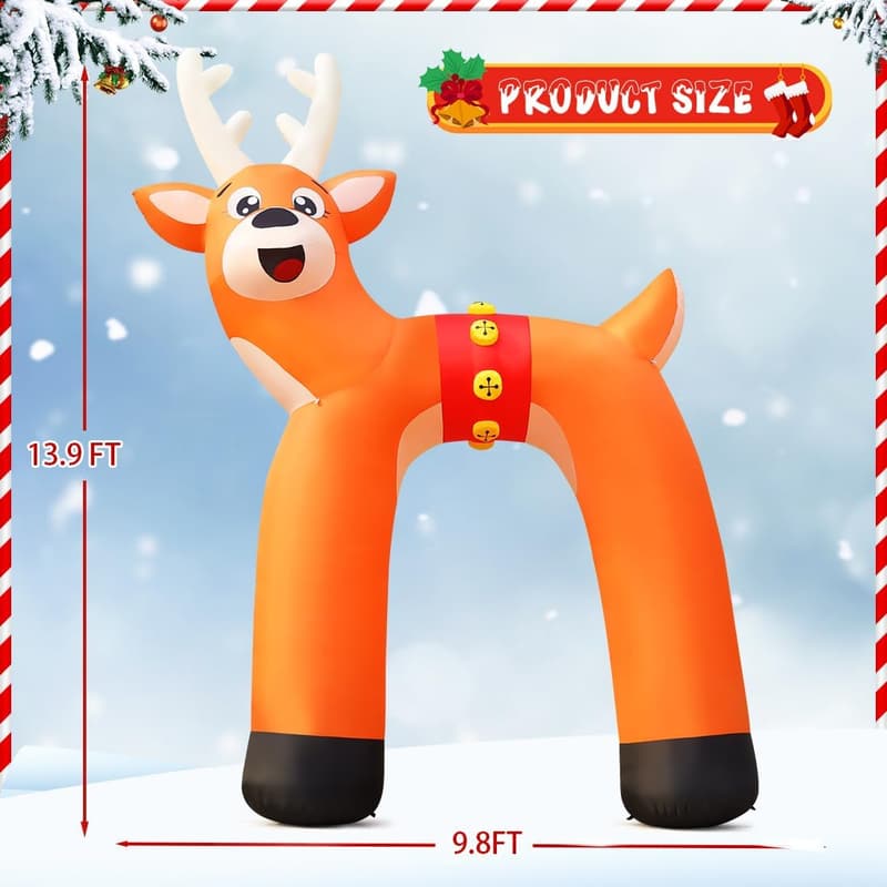 14ft LED Reindeer Archway Inflatable Christmas Decoration