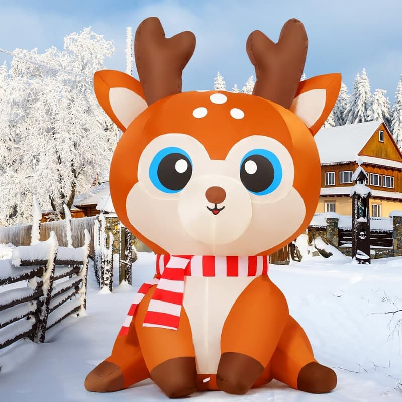 Christmas Inflatable Reindeer Decoration with LEDs