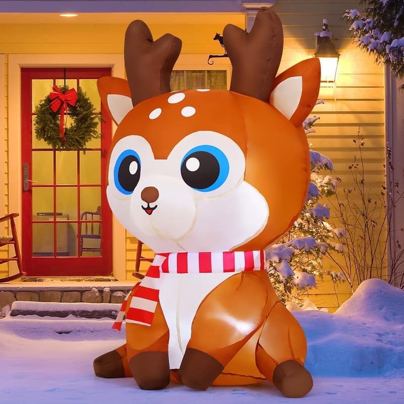 Christmas Inflatable Reindeer Decoration with LEDs