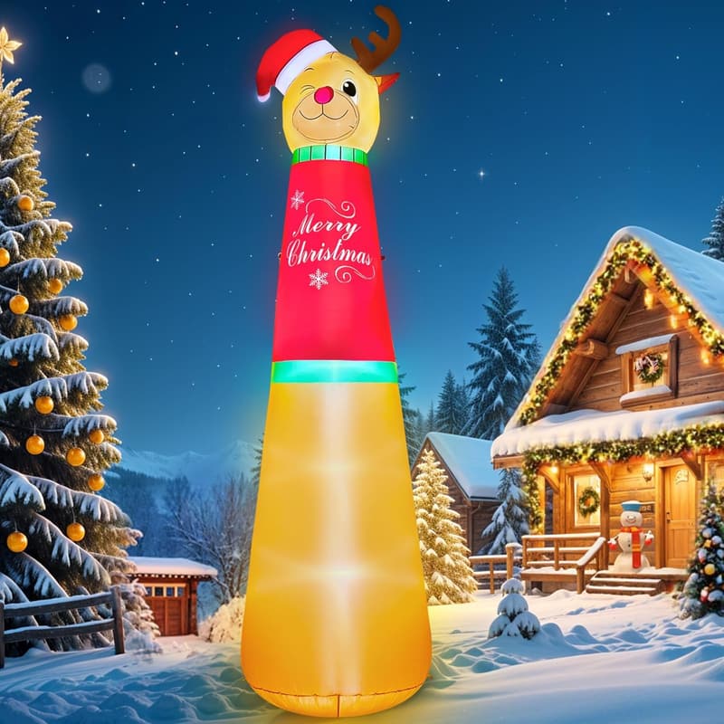 Giant Christmas Inflatable Reindeer with LED Lights for Outdoors
