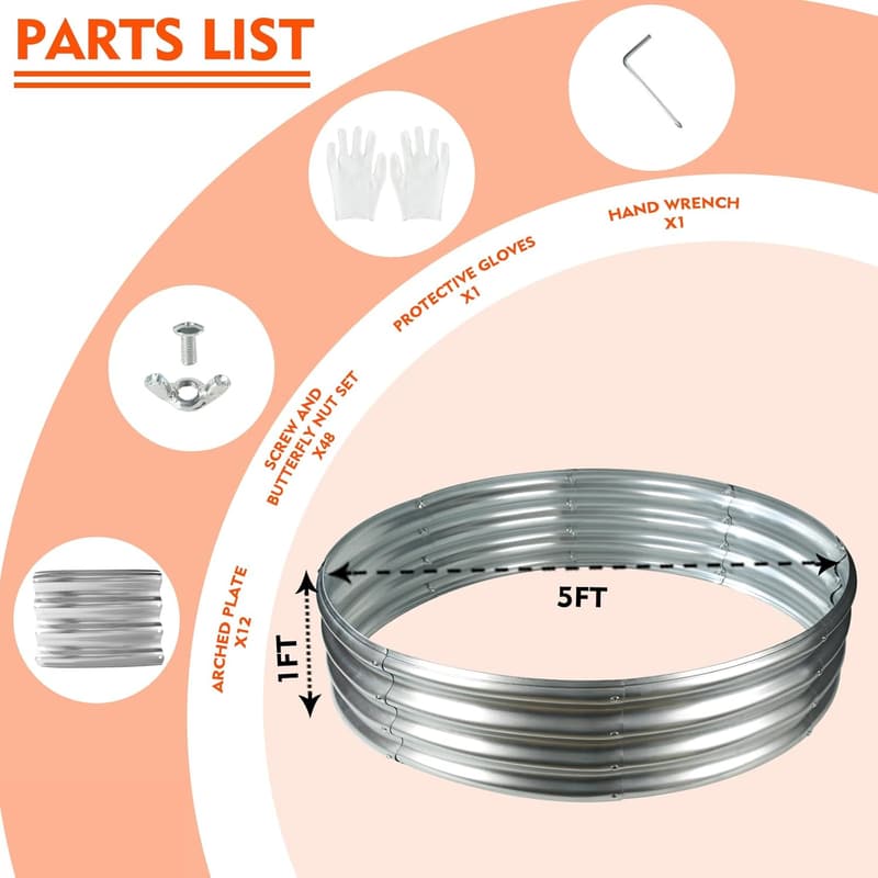 Foldable 60-Inch Galvanized Fire Pit Ring for Outdoor Use