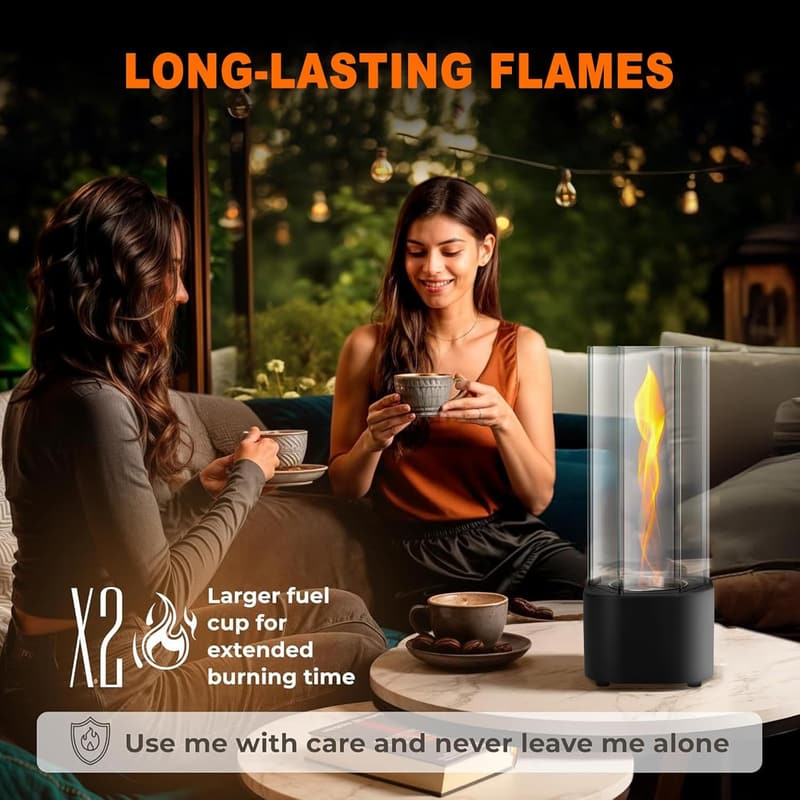Tabletop Fire Pit with Adjustable Flame - Indoor/Outdoor Use